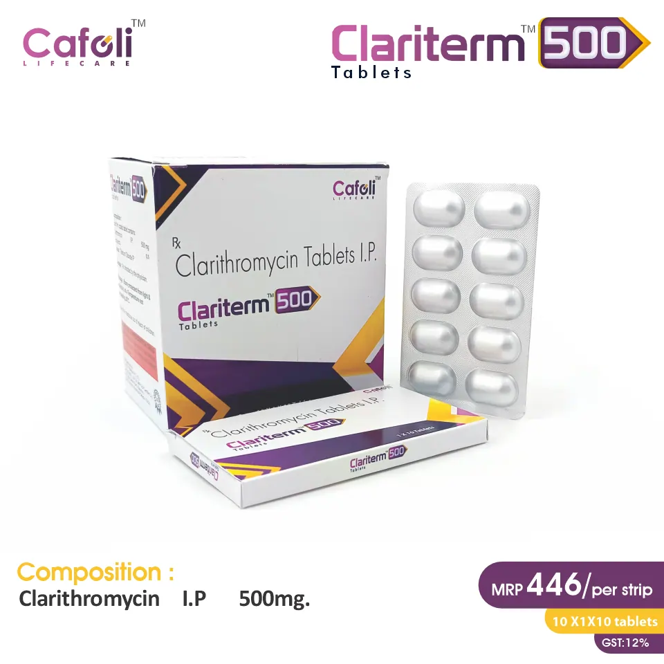 Clarithromycin 500mg Injection at Best Price in PCD Pharma Franchise for Antibiotics and Bacterial Infections.